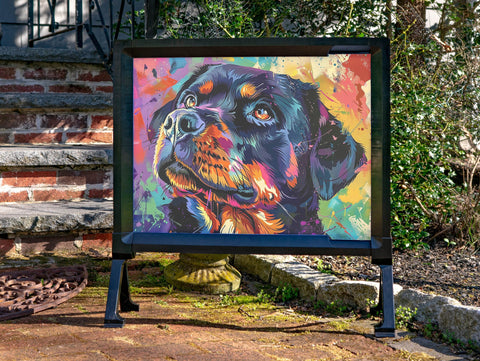Rottweiler Dog Portrait Garden Decor